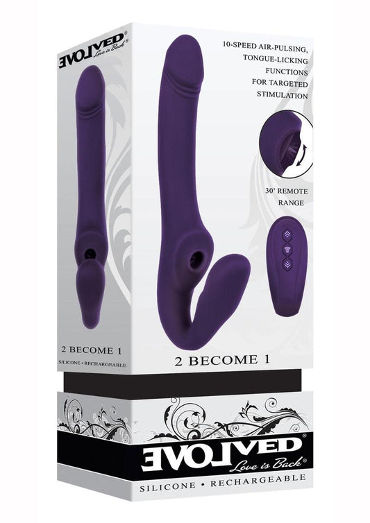Evolved Novelties 2 Become 1 Strapless Strap On - Purple