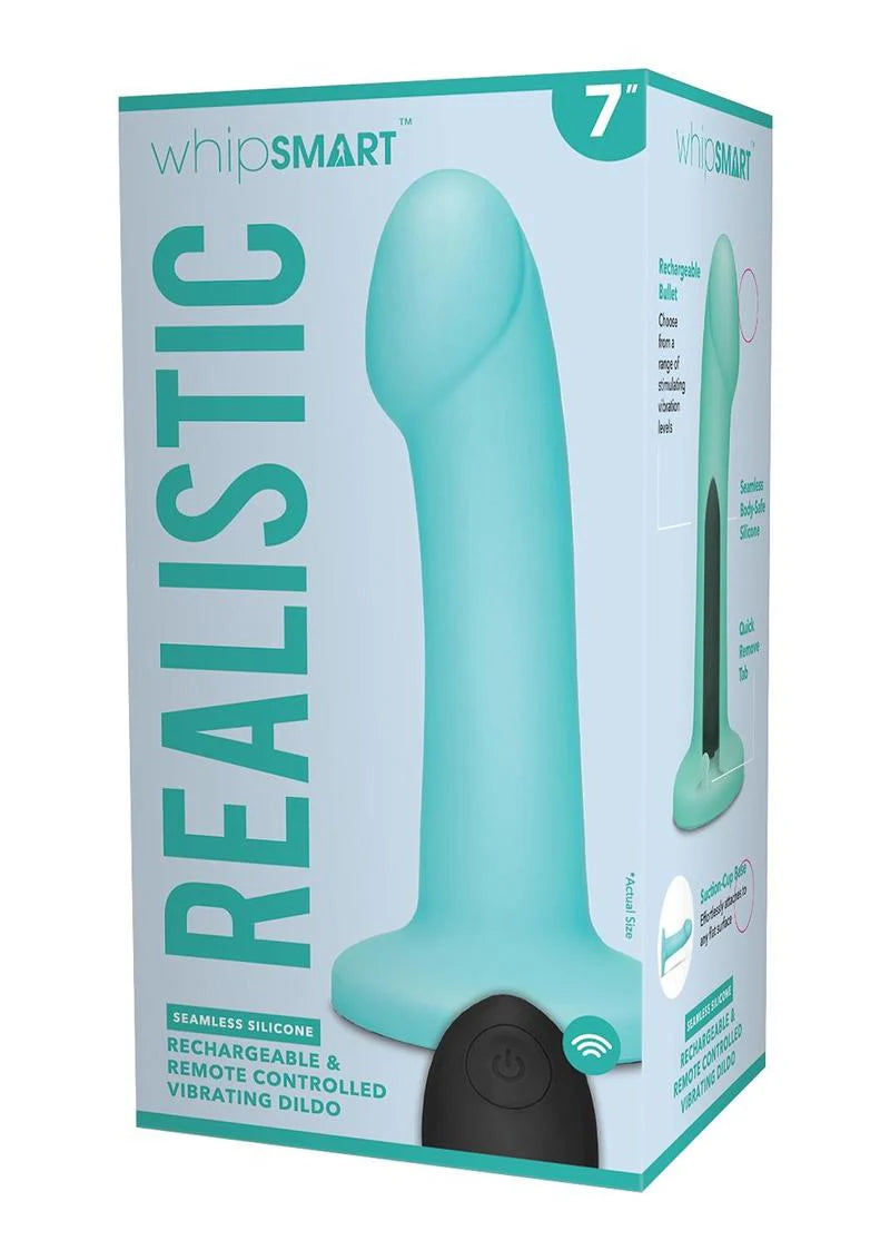 WhipSmart Rechargeable Silicone G-Spot/P-Spot Dildo with Remote Control 7in - Blue