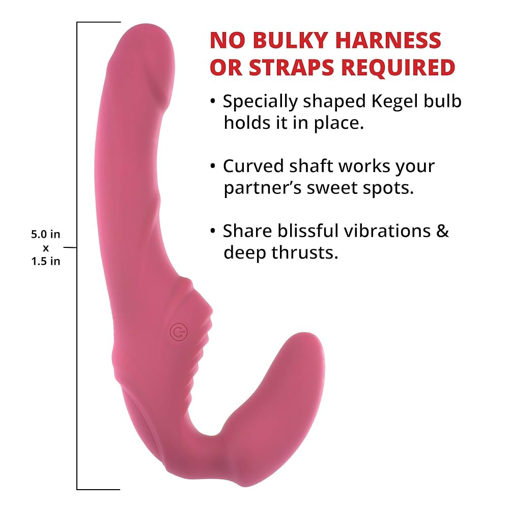 Adam & Eve Eve's Vibrating Strapless Strap On - Pink - CLEARANCE