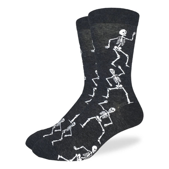 Good Luck Sock Men's Crew Socks - Dancing Skeleton