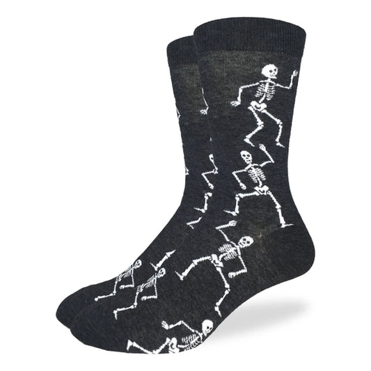 Good Luck Sock Men's Crew Socks - Dancing Skeleton