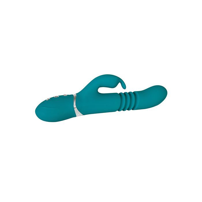 Eve's Rechargeable Silicone Thrusting Rabbit Vibrator - Green - CLEARANCE