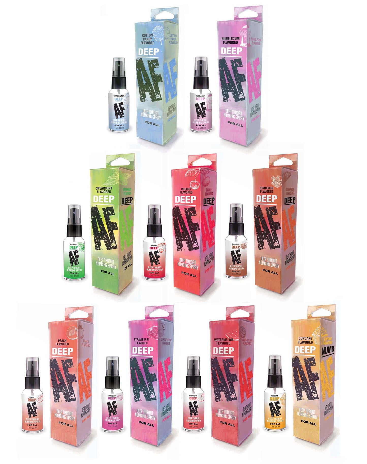 Deep AF Deep Throat Numbing Spray 1floz - Asst. Confection Flavors