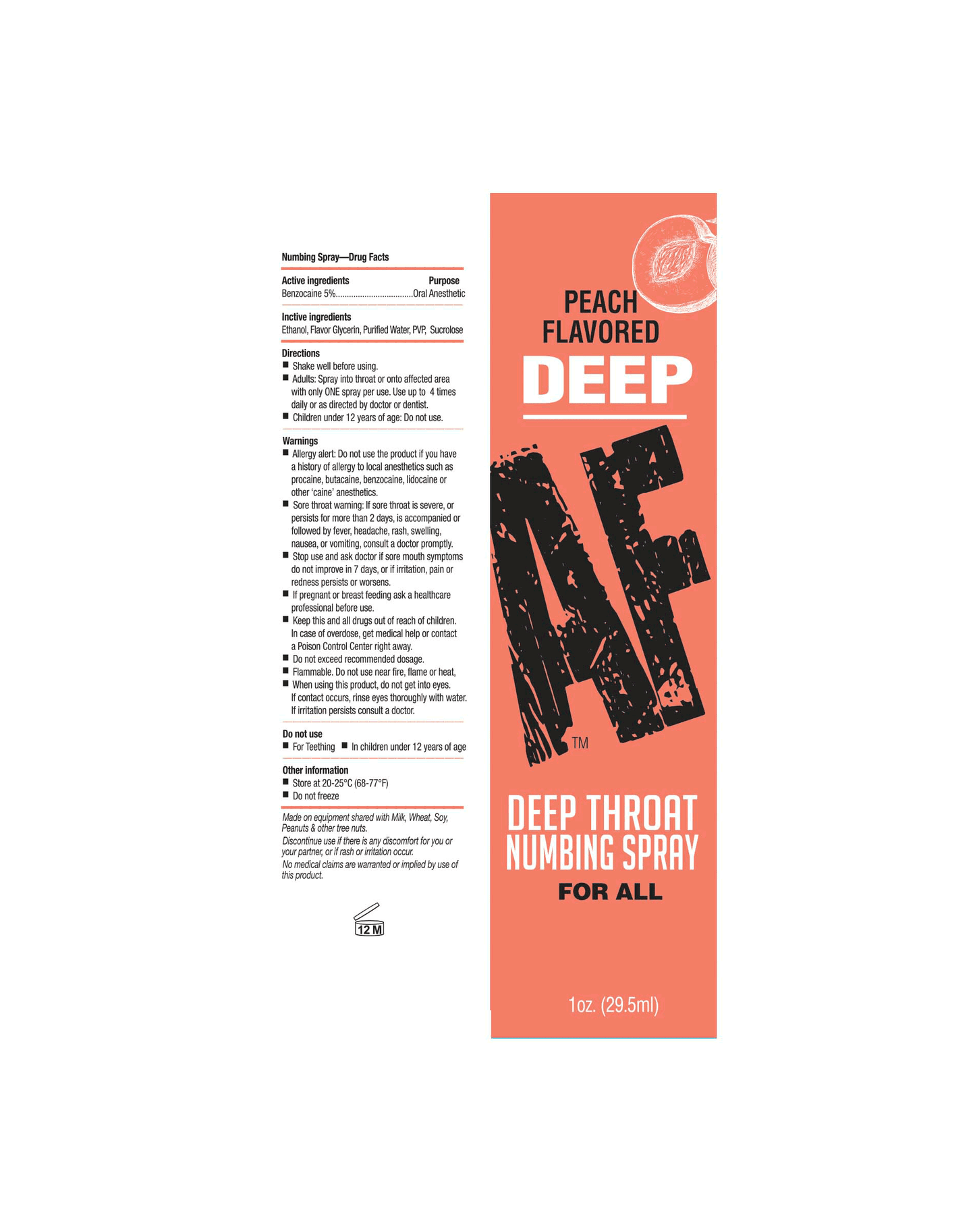 Deep AF Deep Throat Numbing Spray 1floz - Asst. Fruit Flavors