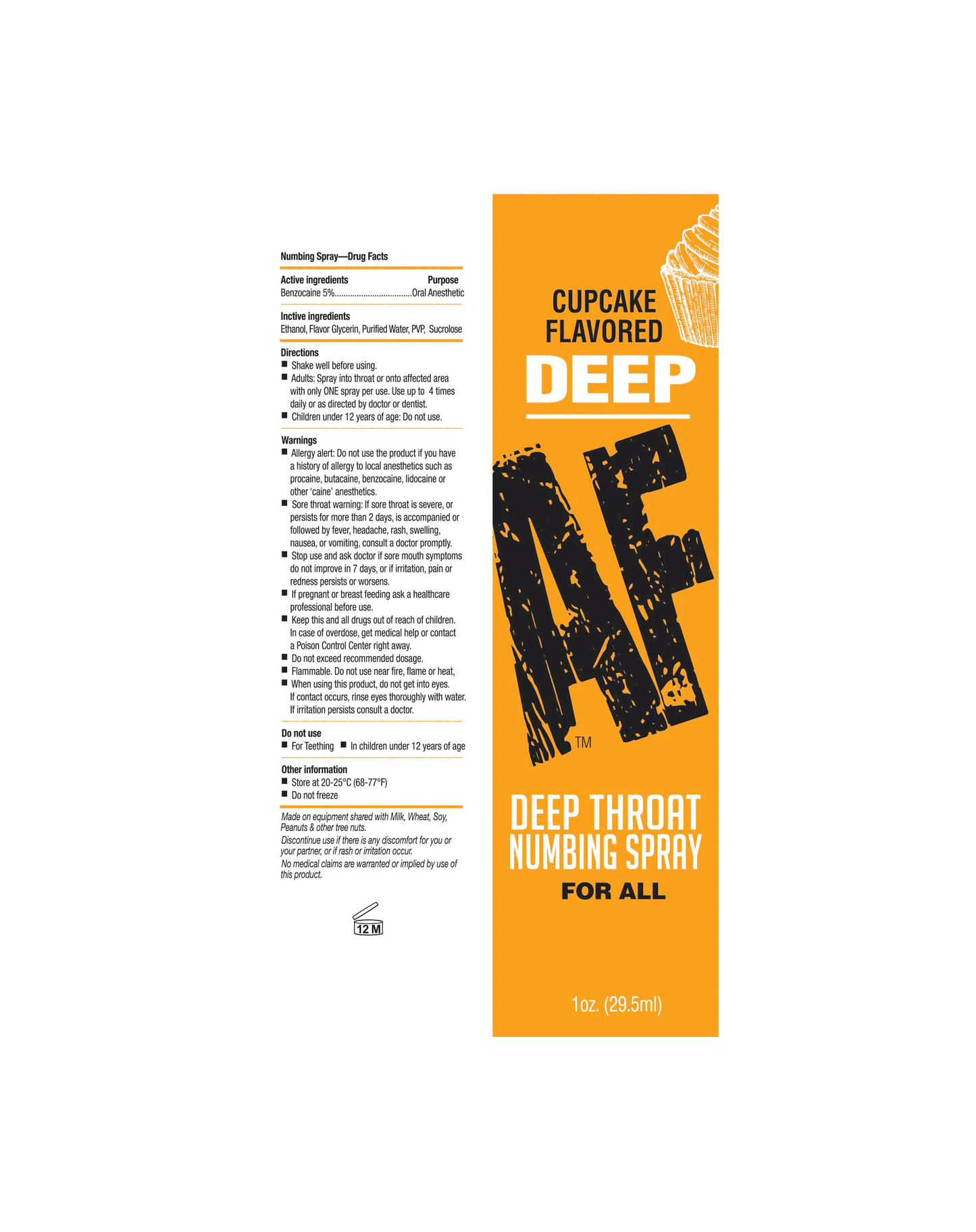 Deep AF Deep Throat Numbing Spray 1floz - Asst. Confection Flavors