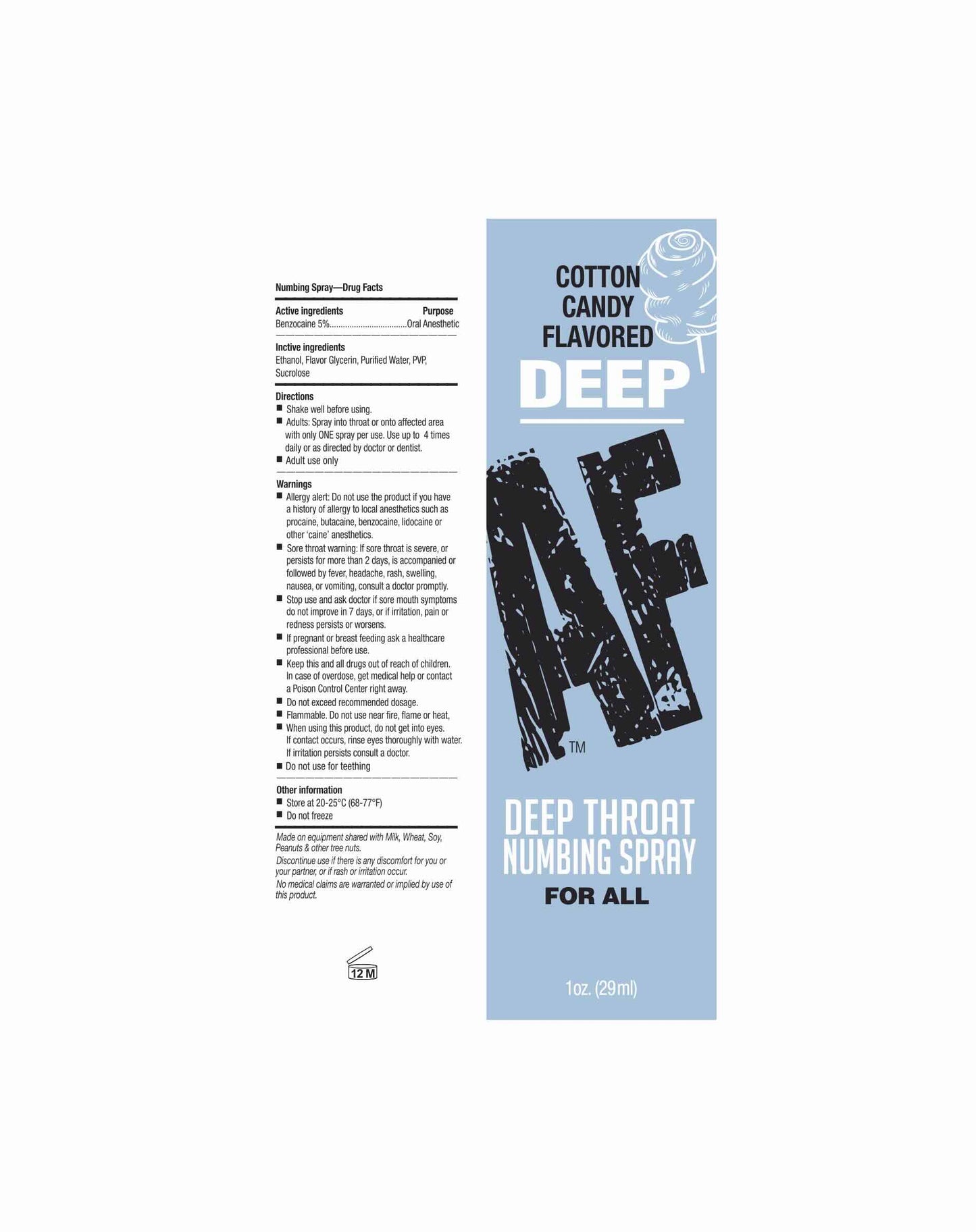 Deep AF Deep Throat Numbing Spray 1floz - Asst. Confection Flavors