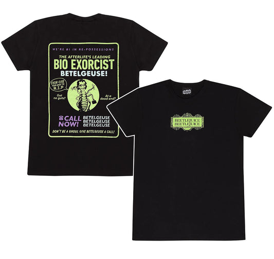 Beetlejuice Beetlejuice Bio Exorcist Ad T-Shirt - Asst. Sizes