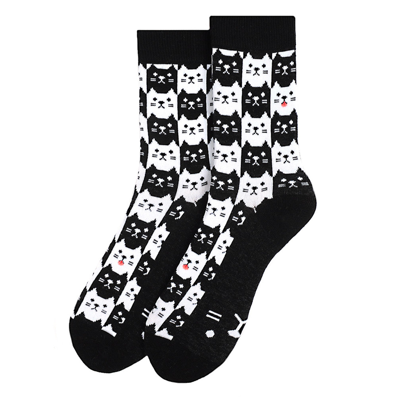 Parquet Women's Cat Novelty Socks - Black/White