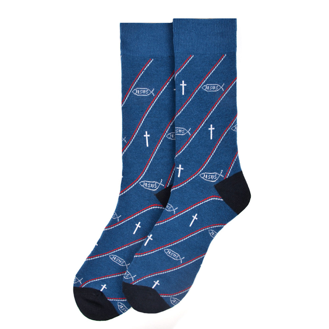 Parquet Men's Jesus Fish Novelty Socks