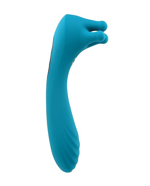 Evolved Novelties Heads or Tails Silicone Rechargeable Dual Vibrator - Teal