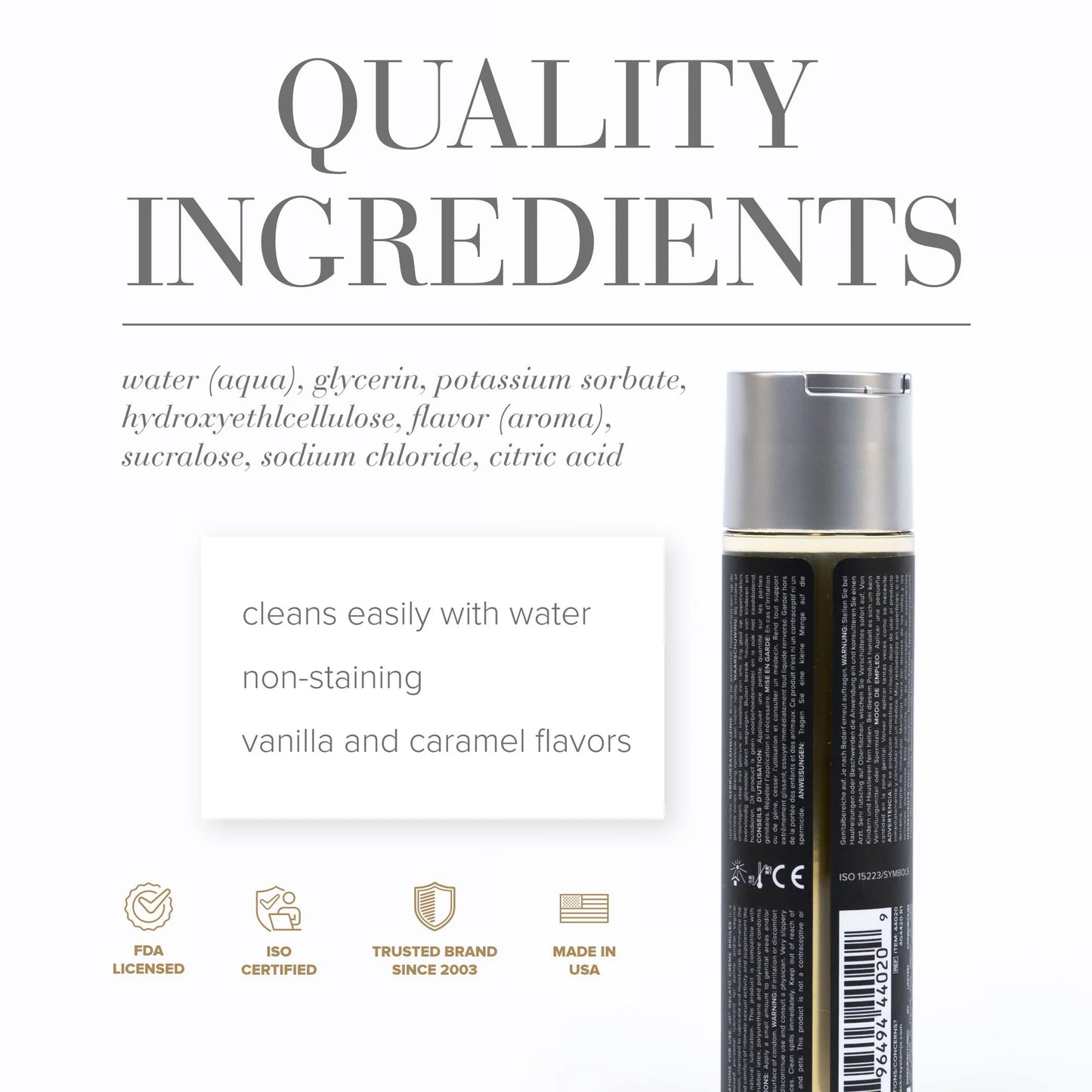 JO H2O GELATO Flavored Water-Based Lubricant Creme Brulee - Asst. Sizes Available