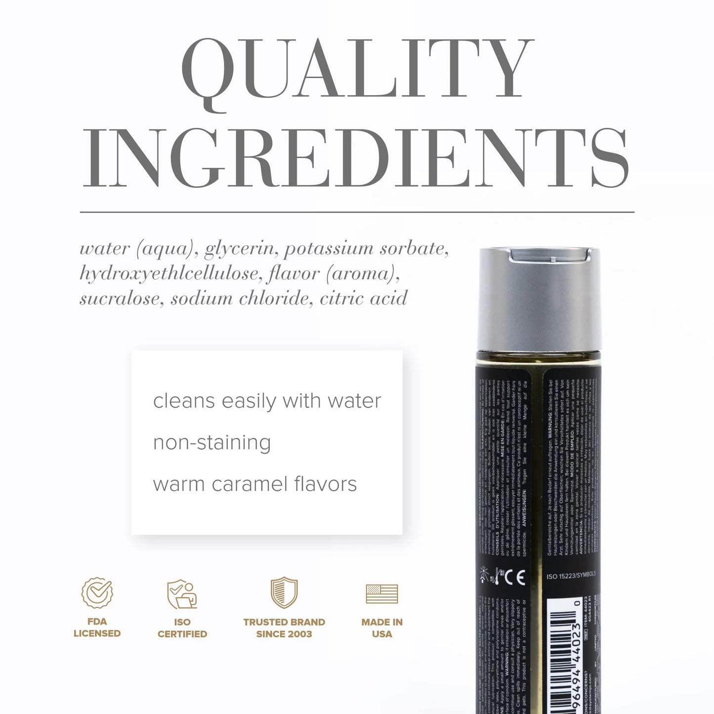 JO H2O Gelato Flavored Water-Based Lubricant Salted Caramel - Asst. Sizes Available