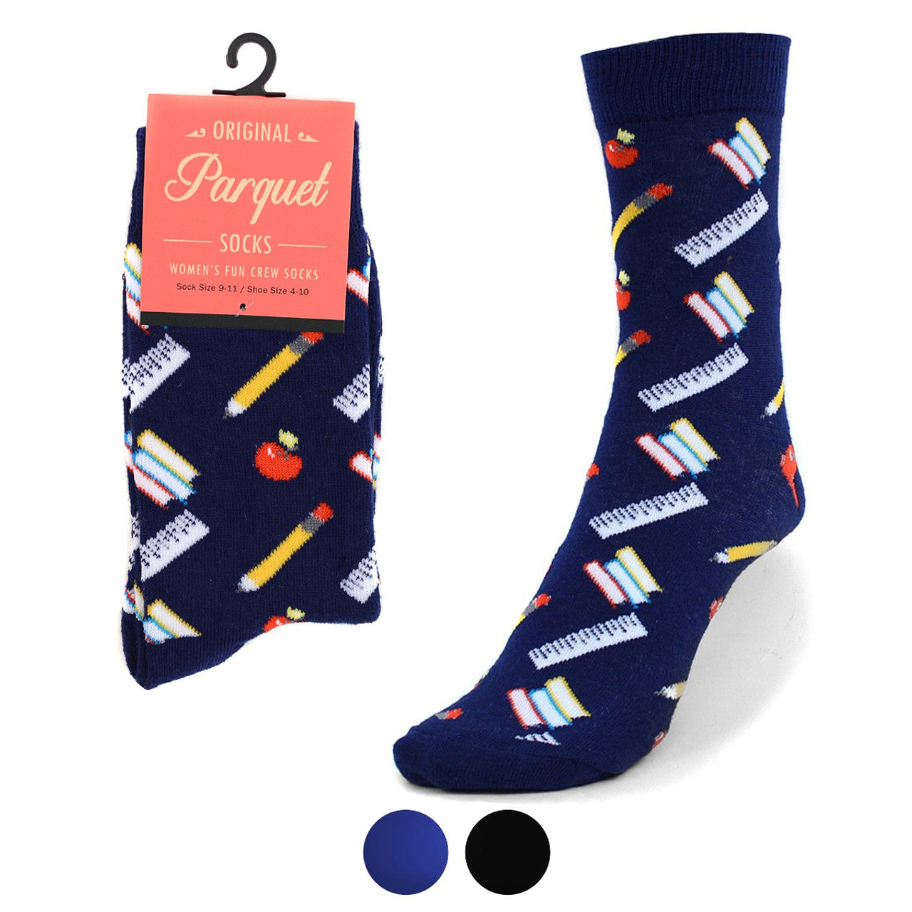 Parquet Women's School Supplies Novelty Socks - Blue