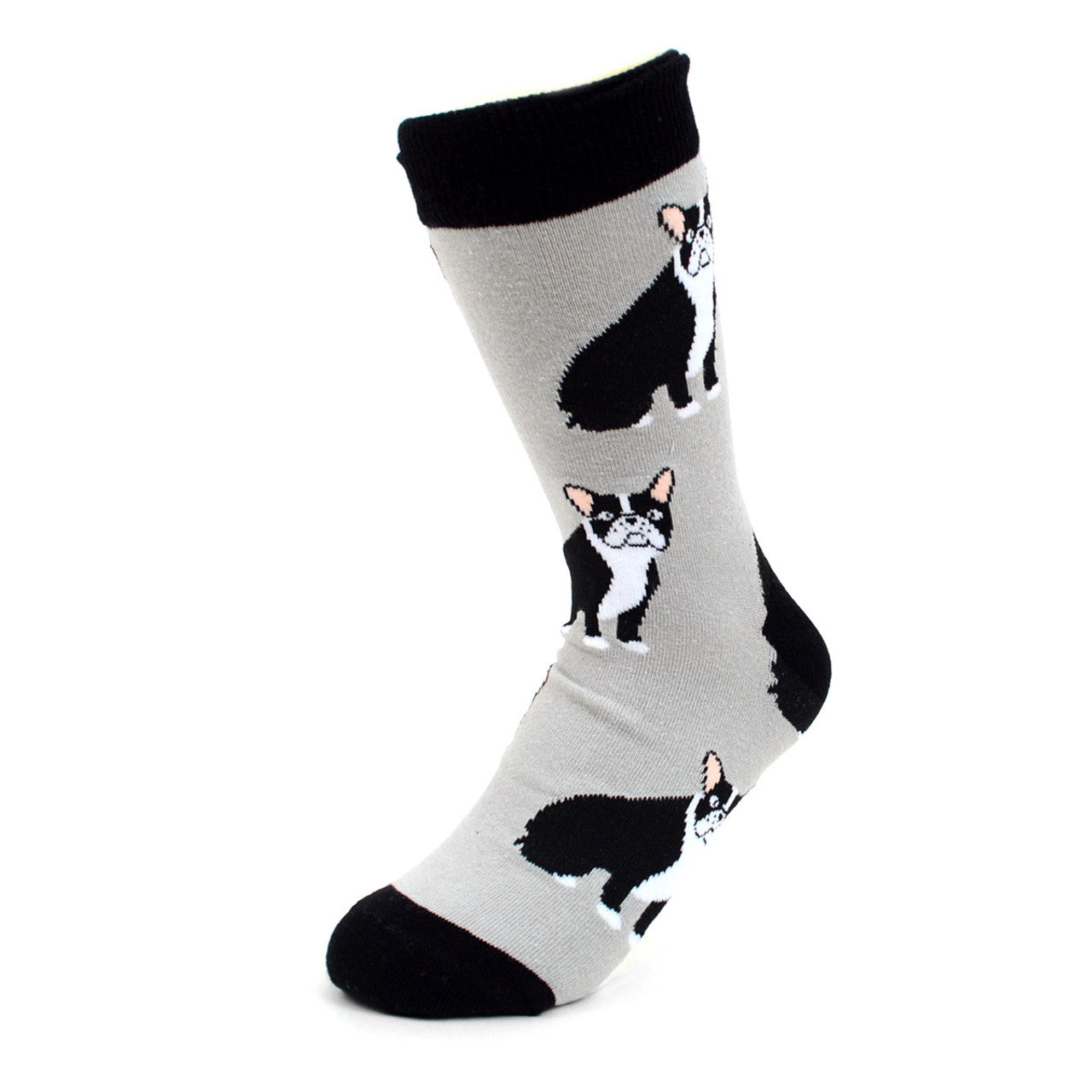 Parquet Women's French Bulldog Novelty Socks - Gray
