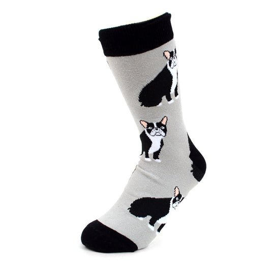 Parquet Women's French Bulldog Novelty Socks - Gray
