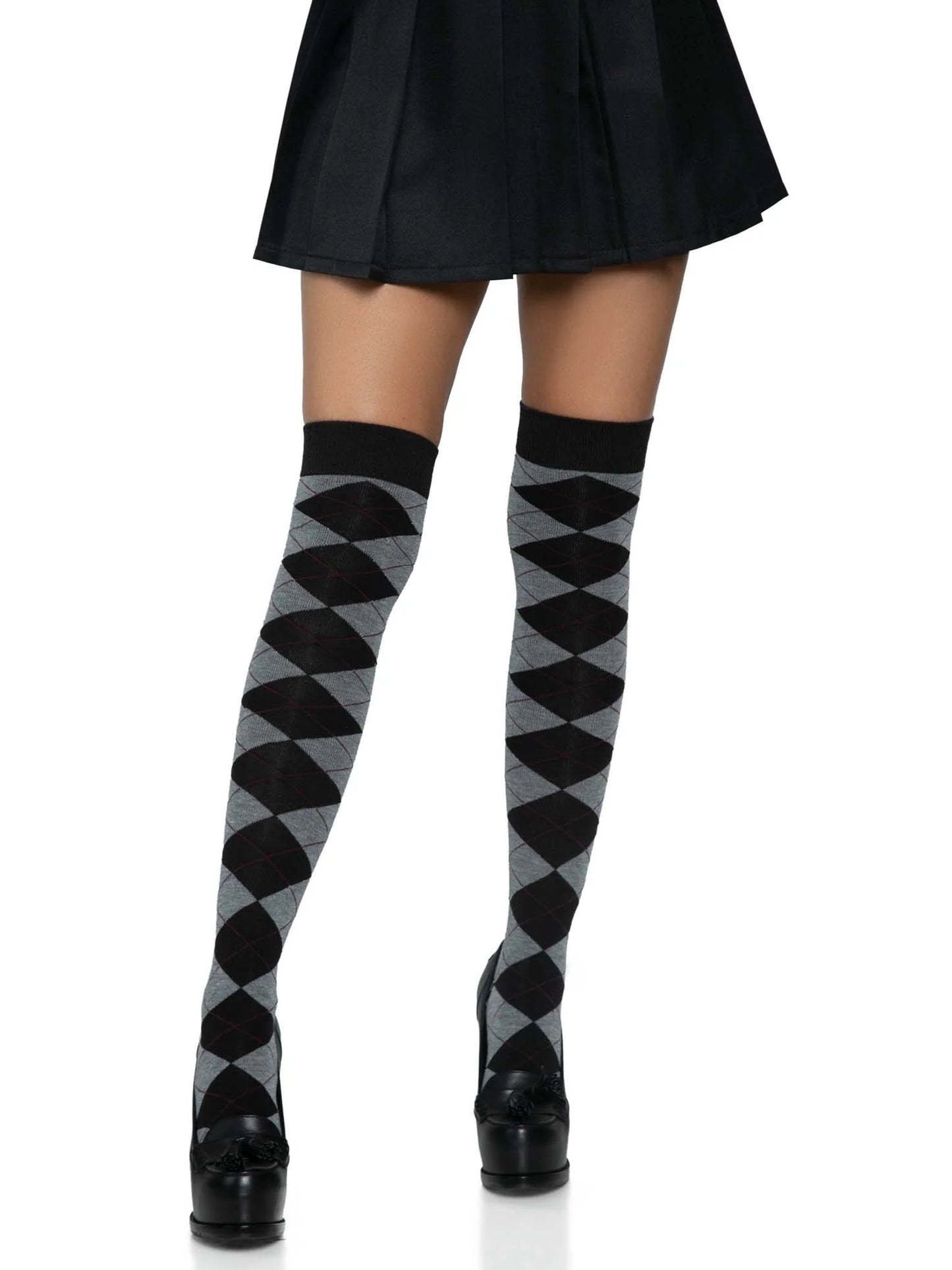 Leg Avenue Thigh High Madeline Argyle Socks - Pick Your Color