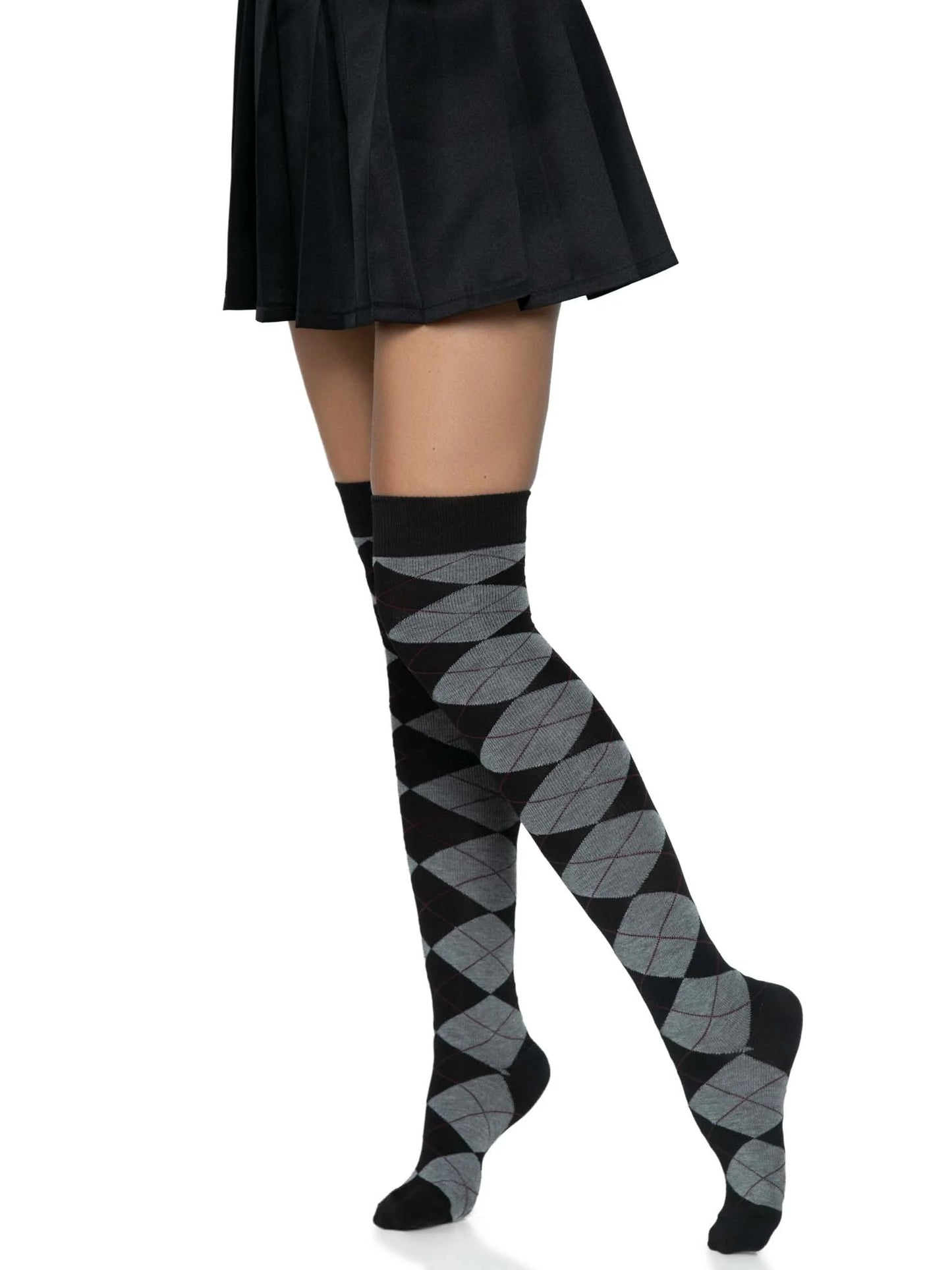 Leg Avenue Thigh High Madeline Argyle Socks - Pick Your Color