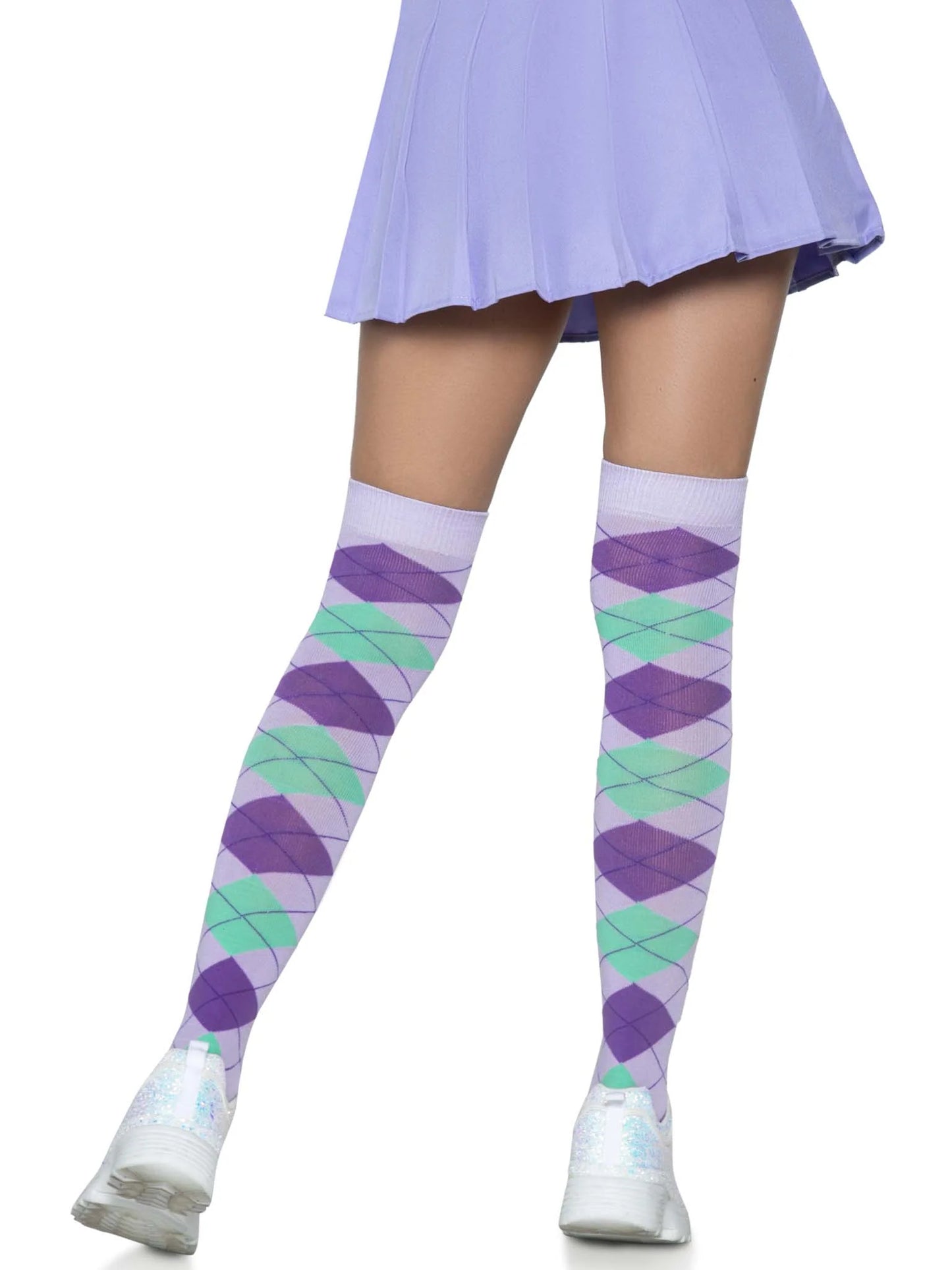 Leg Avenue Thigh High Madeline Argyle Socks - Pick Your Color