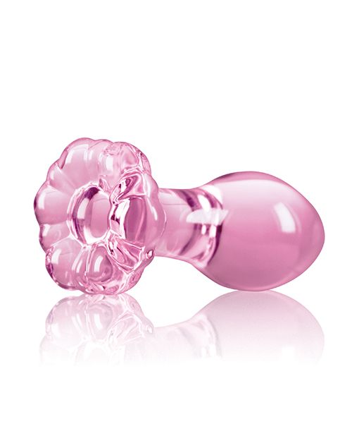 NS Novelties Crystal Flower Glass Plug - Pink
