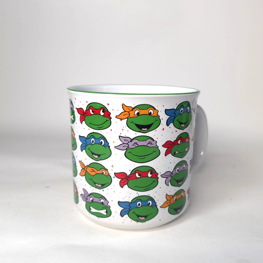 TMNT Multi Face Pattern 20oz Ceramic Camper Mug
