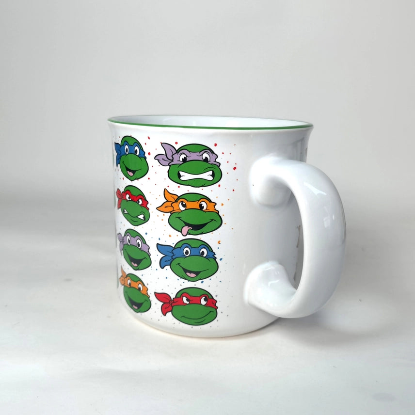 TMNT Multi Face Pattern 20oz Ceramic Camper Mug