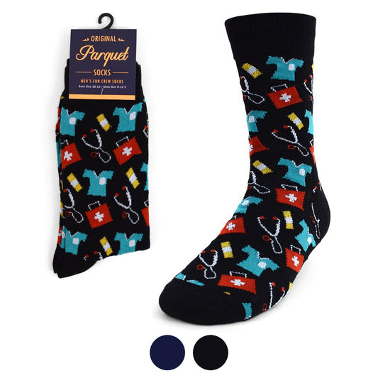 Parquet Men's Doctor/Nurse Novelty Socks - Pick Your Color