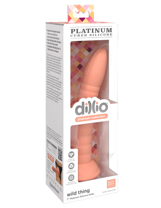 Pipedream Products Dillio Platinum Wild Thing Silicone Dildo 7in - Orange