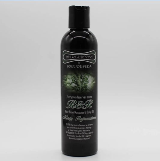 Soul De Seda Relax & Revive Massage/Body Oil 8floz Minty Rojamarie