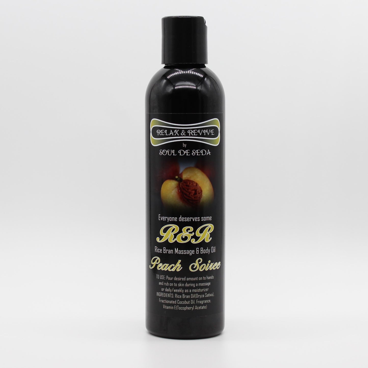 Soul De Seda Relax & Revive Massage/Body Oil 8floz Peach Soire