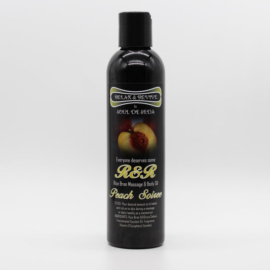Soul De Seda Relax & Revive Massage/Body Oil 8floz Peach Soire