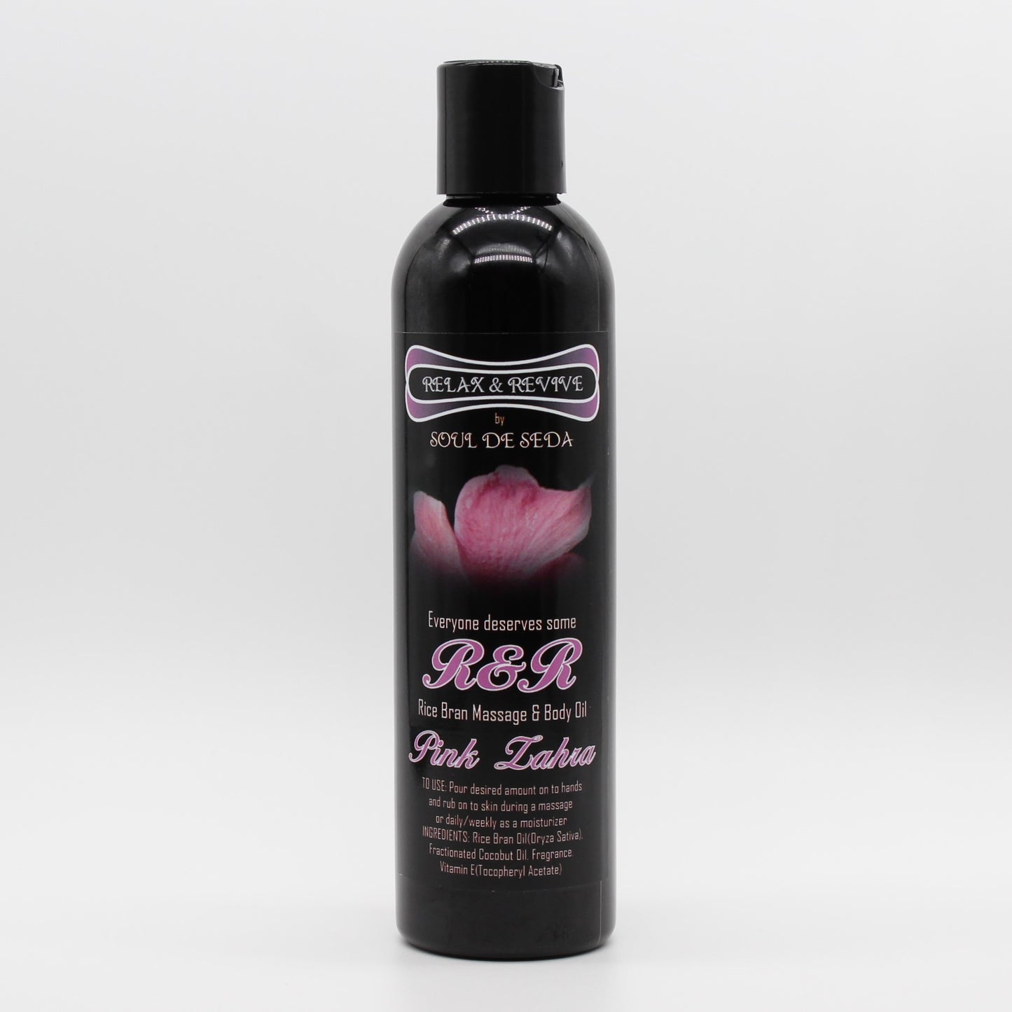 Soul De Seda Relax & Revive Massage/Body Oil 8floz Pink Zahra
