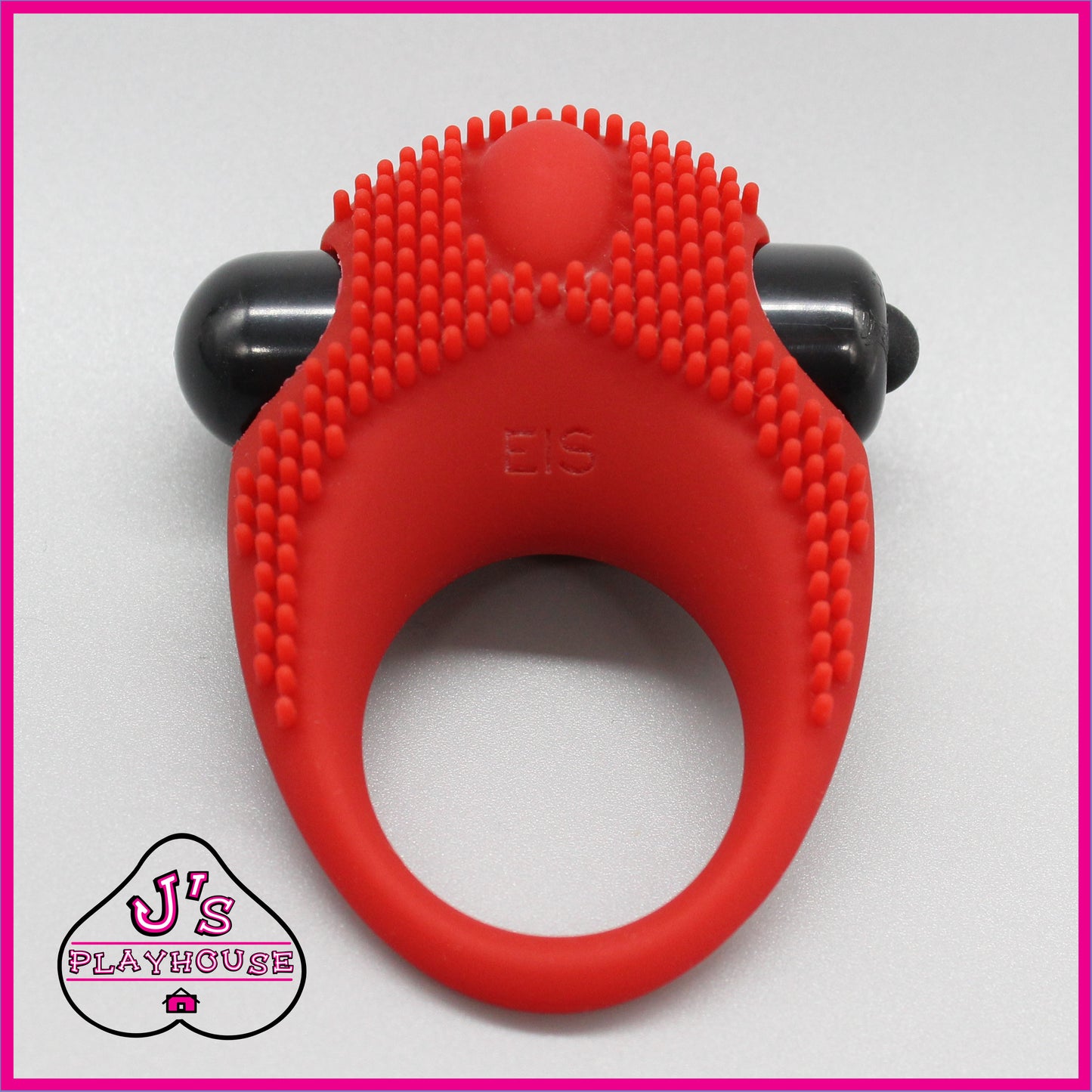 J's Playhouse® Playhouse Rings - All The Nubs Silicone Vibrating Ring - Red
