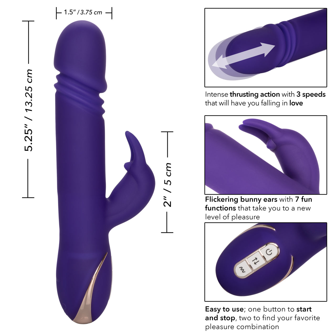 CalExotics Jack Rabbit Signature Silicone Thrusting Rabbit - Purple