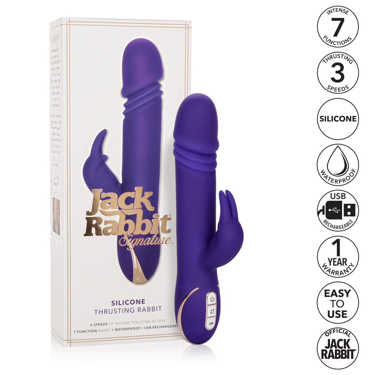 CalExotics Jack Rabbit Signature Silicone Thrusting Rabbit - Purple