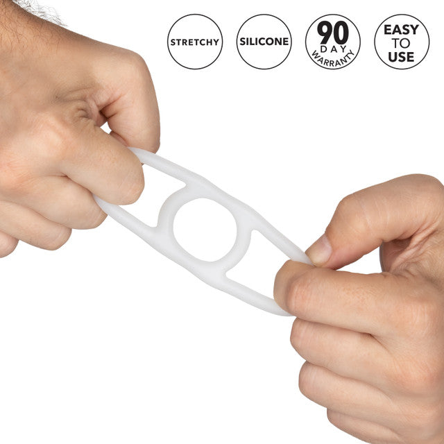 CalExotics Commander Erection Enhancer Silicone Cock Ring - White
