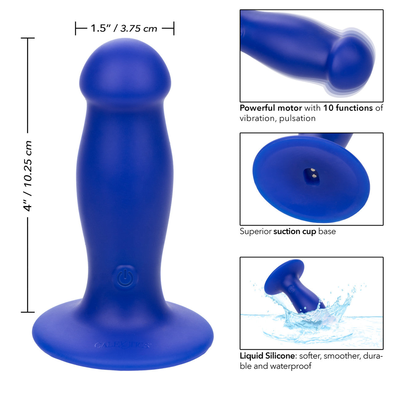 CalExotics Admiral Liquid Silicone First Mate Rechargeable Anal Probe - Blue