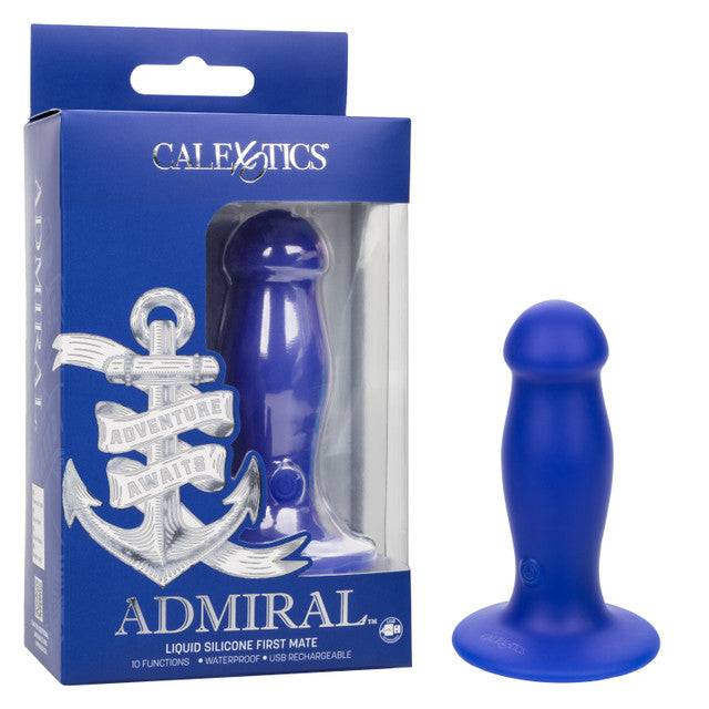 CalExotics Admiral Liquid Silicone First Mate Rechargeable Anal Probe - Blue