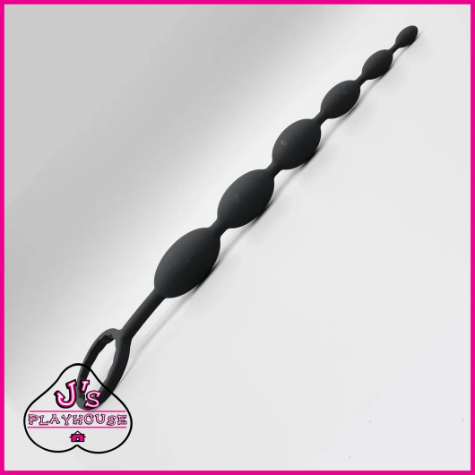 J's Playhouse® Maison Derriere Silicone Anal Beads - Black CLEARANCE