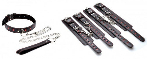 Frisky Heartache 5pc Heart Accented Bondage Set - CLEARANCE