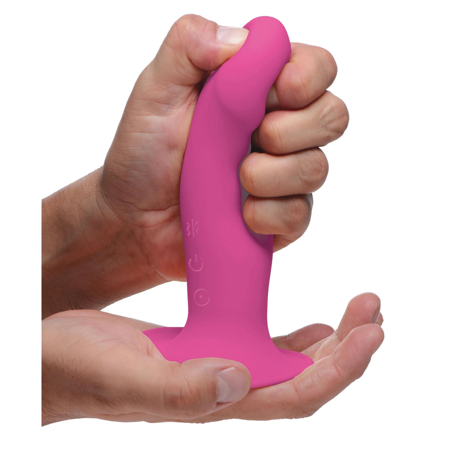 XR Brands Squeeze-It Vibrating Rechargeable Silicone Dildo - Pick Your Color
