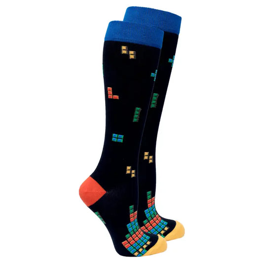 Socks N Socks Knee High Socks - 8-Bit Game Blocks