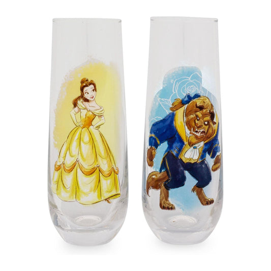 Beauty and The Beast Champagne Flute Glasses (2pc Set)