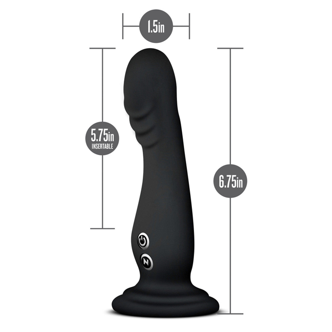 Blush Novelties Impressions N1 Silicone Vibrating Dildo 6.75in - Black
