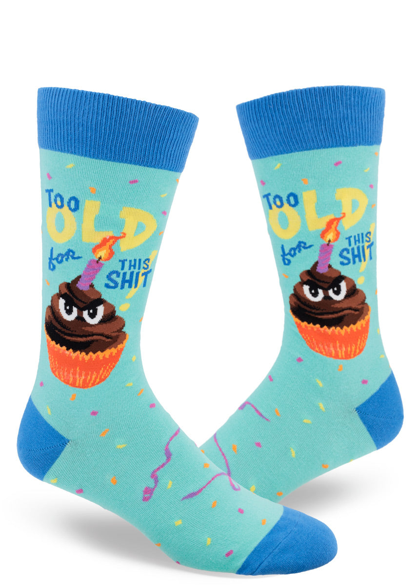 Mod Socks Crappy Birthday Men’s Crew – Aqua