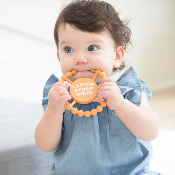 Bella Tunno I Laugh At Dad Jokes Silicone Happy Teether