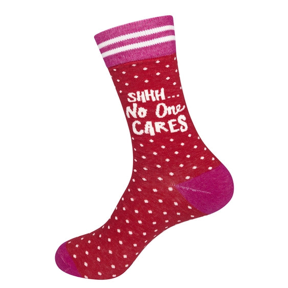 Funatic Shhh No One Cares Socks - Unisex One Size