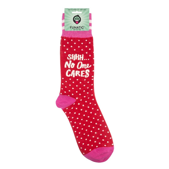 Funatic Shhh No One Cares Socks - Unisex One Size