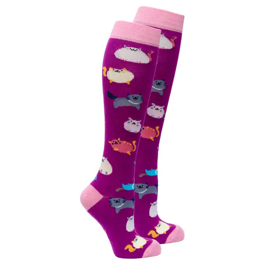 Socks N Socks Knee High Socks - Fatty Cats