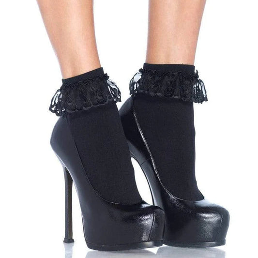 Leg Avenue Anklet with Lace Ruffle - Pick Your Color