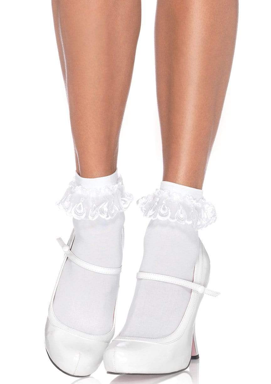 Leg Avenue Anklet with Lace Ruffle - Pick Your Color